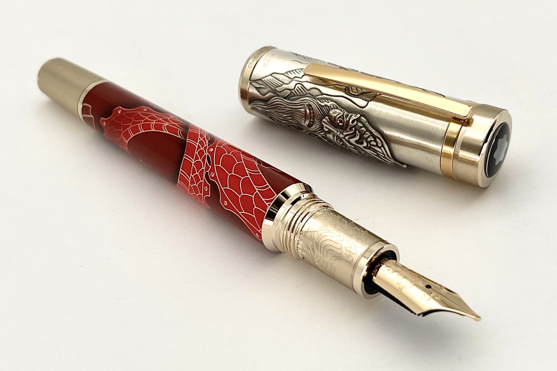 MontblancMB127037Limited Edition88SignsAndSymbolsTorchDragonFountainPen_E